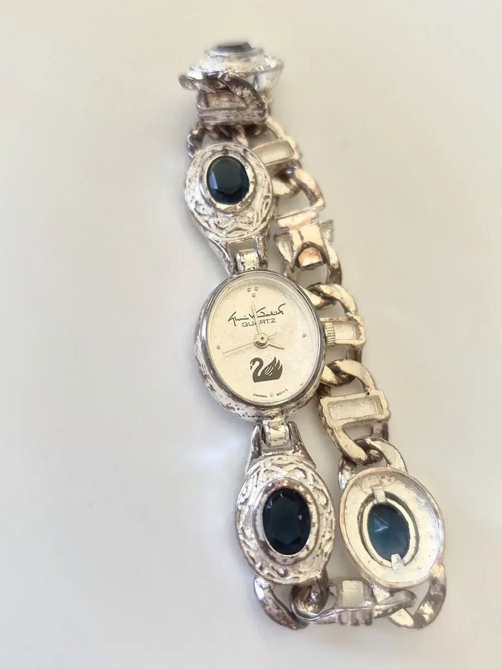 Vintage Gloria Vanderbilt Quartz Swarovski Bracelet Watch